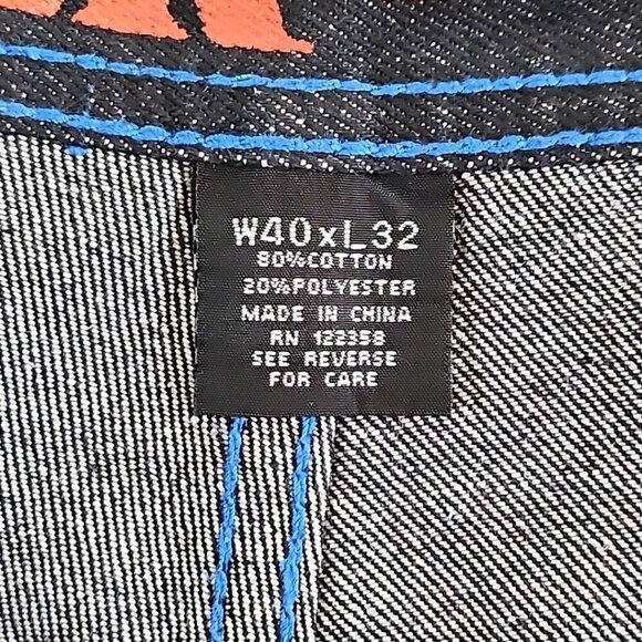 Rich Kids RK Jeans Co Men's Baggy Jeans 40 X 32 Blue Stitch Y2K Normcore - Picture 15 of 16